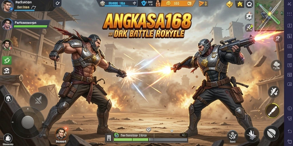 Tampilan seru dari pertempuran dalam game Battle Royale.