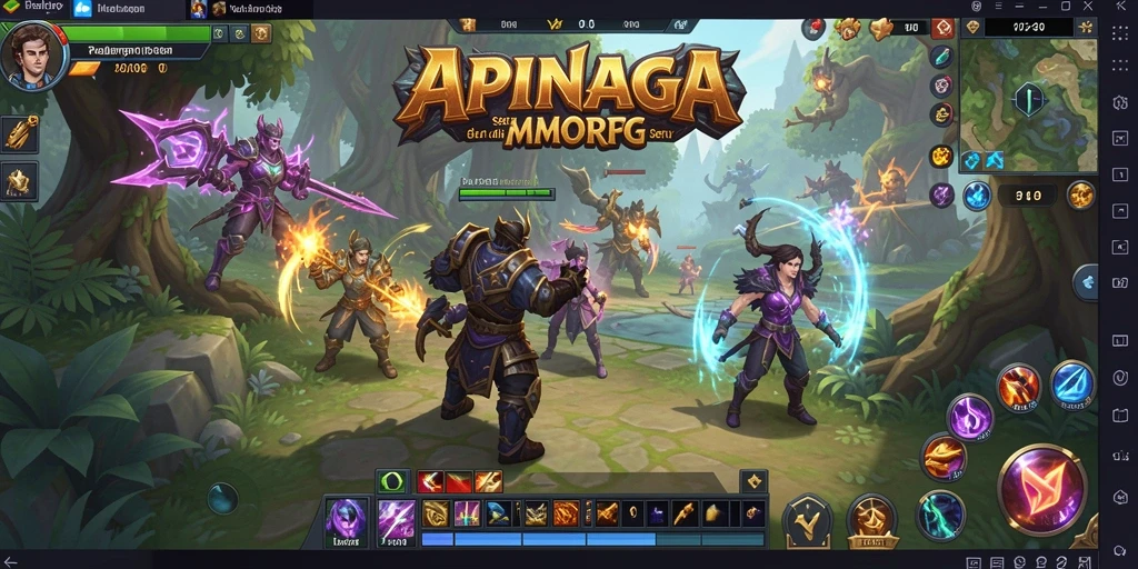 Screenshot gameplay APINAGA dengan aksi seru dalam dunia MMORPG.