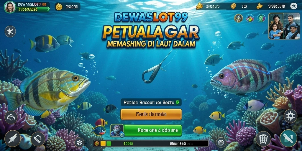 Gameplay DEWASLOT99 menampilkan aksi memancing yang seru di laut dalam.