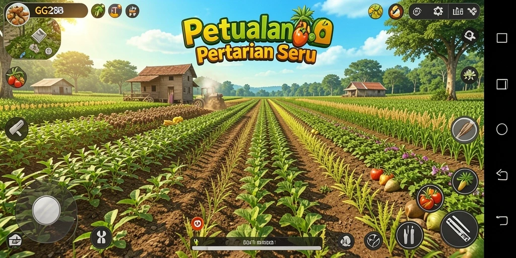 Gameplay seru di GG288 yang menampilkan aktivitas pertanian.