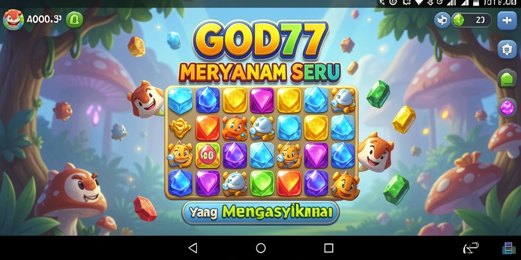 Gameplay seru di GOD77 dengan tantangan Match-3.
