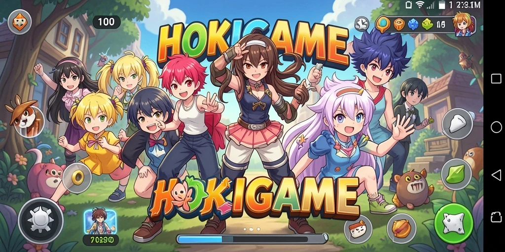 Tampilan gameplay seru di HOKIGAME dengan karakter anime ikonik.