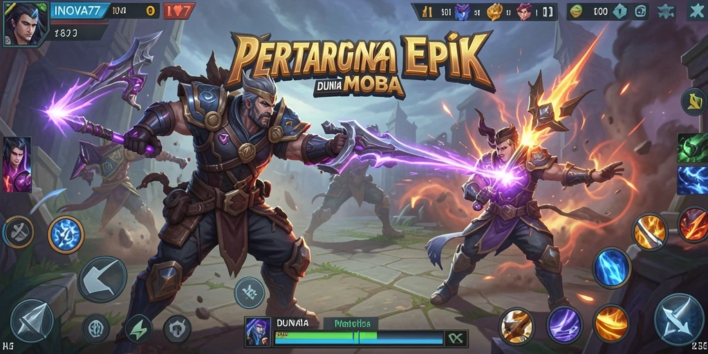 Tampilan screenshot utama INOVA77 menunjukan aksi gameplay yang intens.
