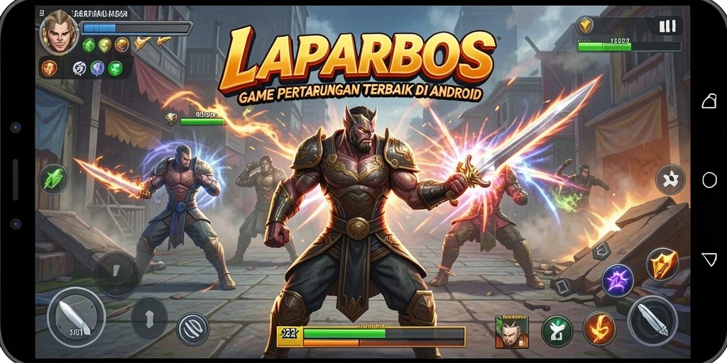 Tampilan gameplay seru di LAPARBOS dengan pertarungan yang dinamis dan menarik.