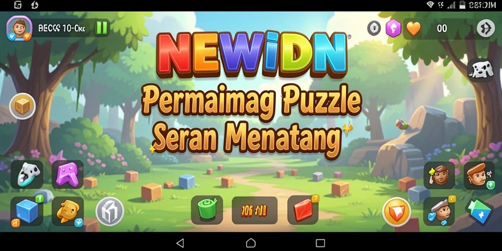 Tampilan gameplay seru dari NEWIDN dengan teka-teki yang menantang.