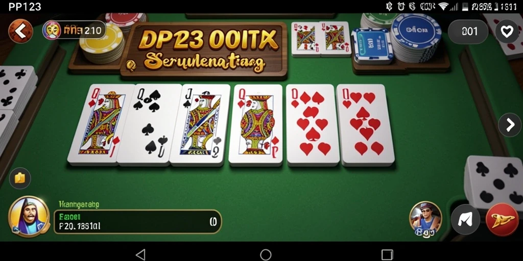 Tampilan gameplay menarik dari PP123 dengan suasana permainan domino yang seru.