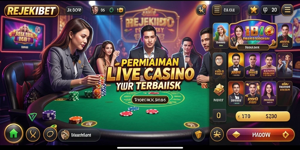 Gameplay Live Casino REJEKIBET yang menarik dan interaktif.