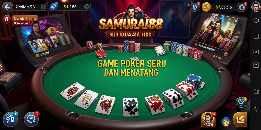 Screenshot SAMURAI88 menampilkan gameplay Poker yang mendebarkan.