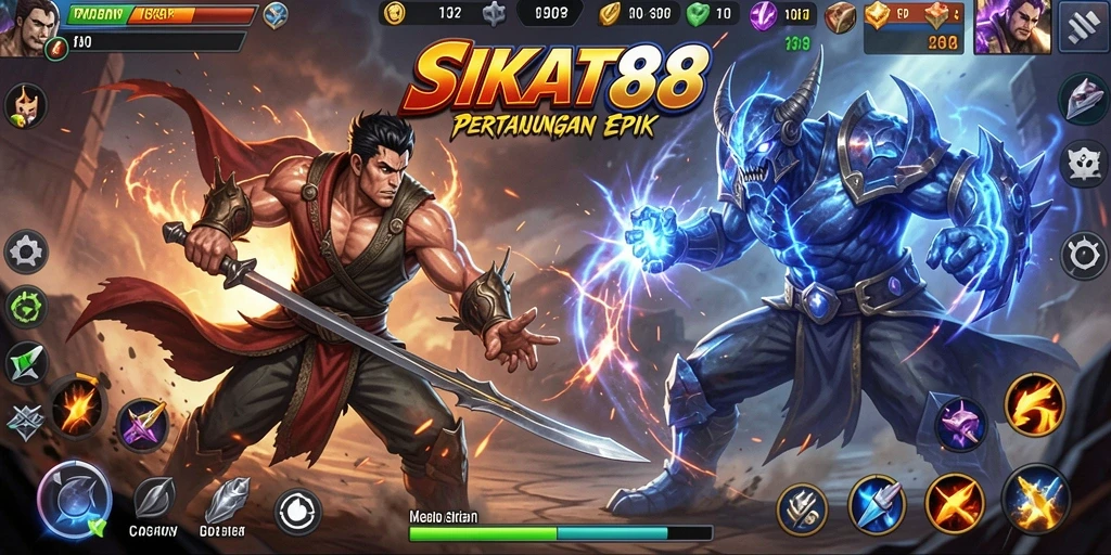 Gameplay SIKAT88 yang mendebarkan dan penuh aksi pertarungan.